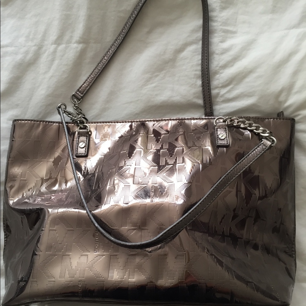 Metallic Silver Michael kors Handbag